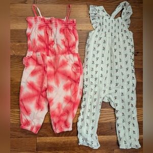 Janie And Jack Tie-Dye and Floral Jumpsuit Set Baby Girls 6-12 Months